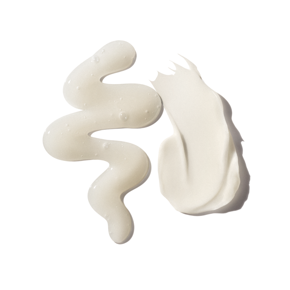 hover

Two distinct swatches of OLAPLEX hair products against a transparent background: on the left, a translucent, bubbly gel-like squiggle of Nº.4CURL Shampoo; on the right, a thick, opaque white creamy dollop of Nº.5CURL Conditioner with visible texture ridges. - alternate view