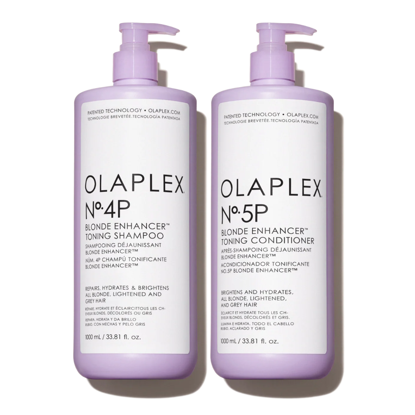 Nº.4P BLONDE ENHANCER™ TONING SHAMPOO LITER & Nº.5P BLONDE ENHANCER™ TONING CONDITIONER LITER