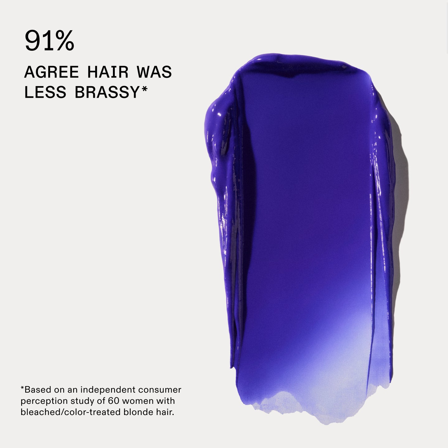 91% AGREE HAIR WAS LESS BRASSY*

*Based on an independent consumer perception study of 60 women with bleached/color-treated blonde hair. 
