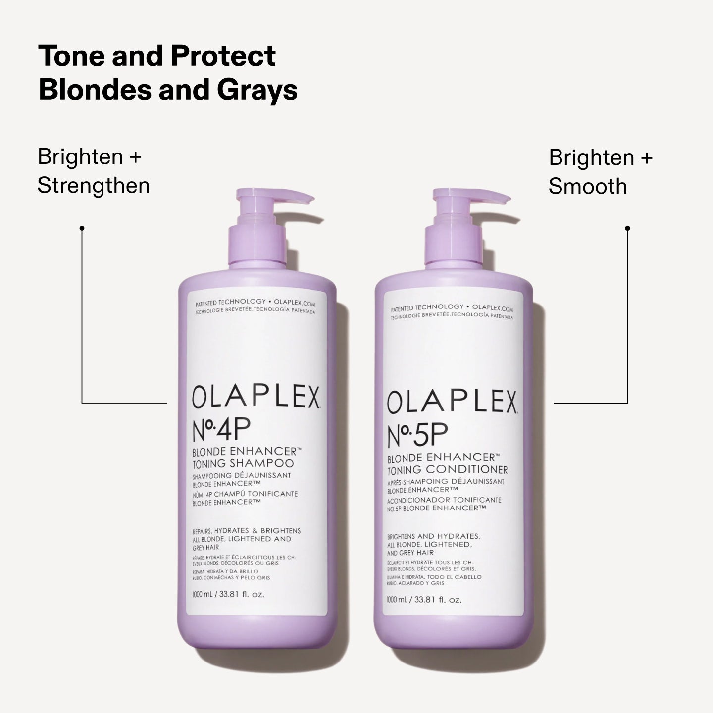 Tone and Protect Blondes and Grays

No.4P / No.5P- Brighten, Strengthen + Smooth