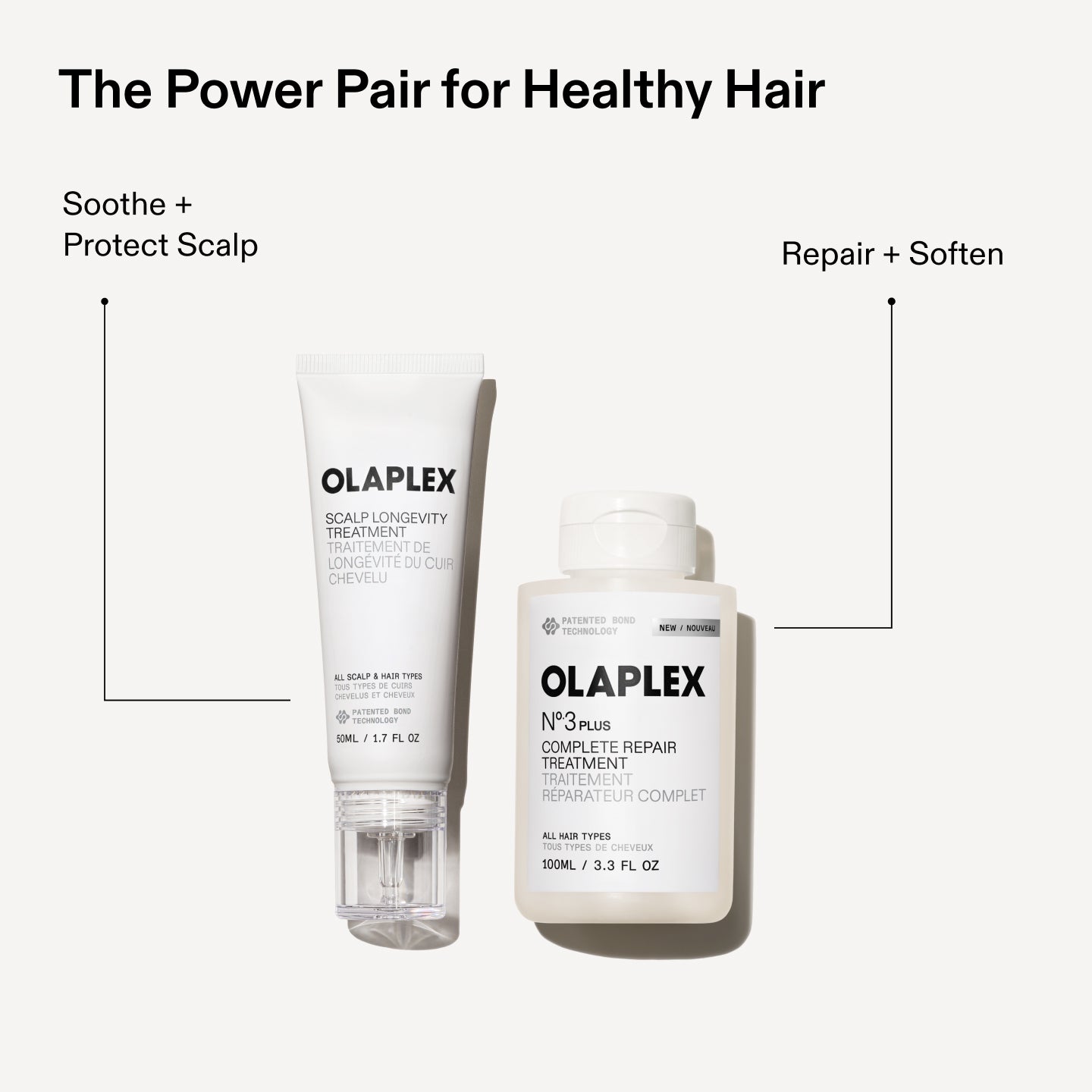 El dúo más potente para un cabello sano
Calma +
Protege el cuero cabelludo
Reparar y suavizar