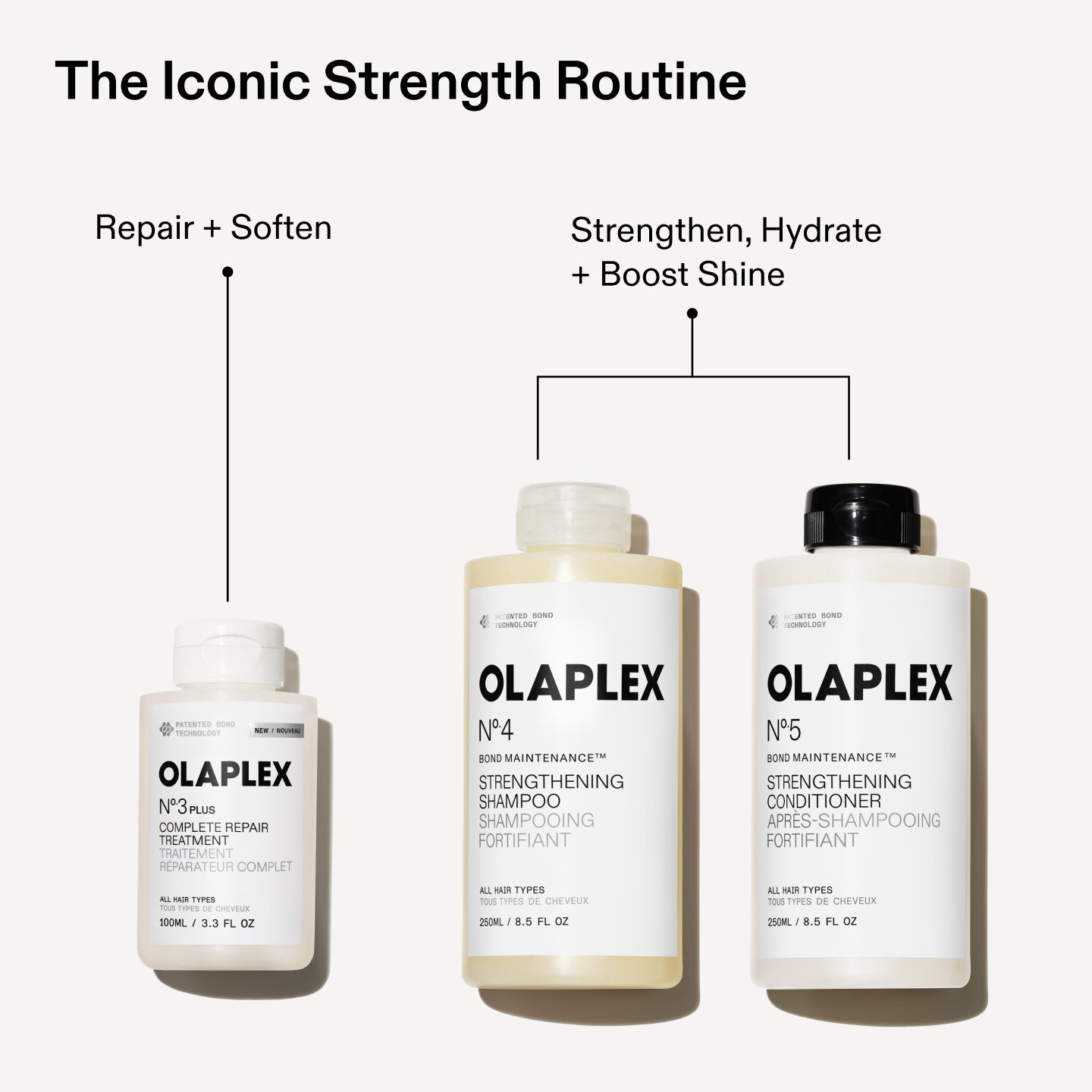 The Iconic Strength Routine

Repair + Soften

Strengthen, Hydrate
+ Boost Shine