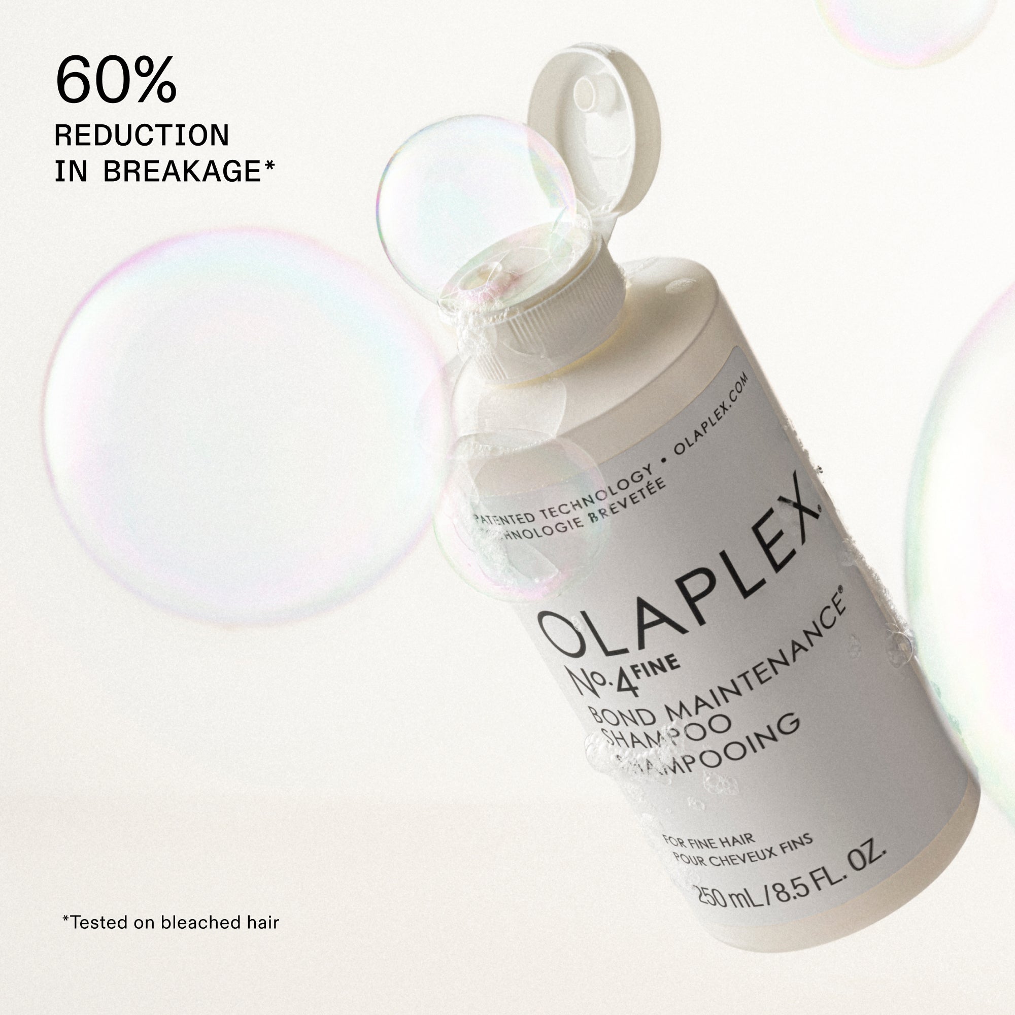 60% REDUCTION IN BREAKAGE*	

*Tested on bleached hair